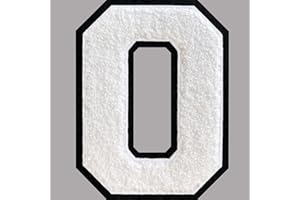 SOYCEV 4.5" Varsity Letter Patches Chenille Iron on Letters Large Letterman Jacket Patches for Clothing/Jacket/Varsity/Bag (White, O)