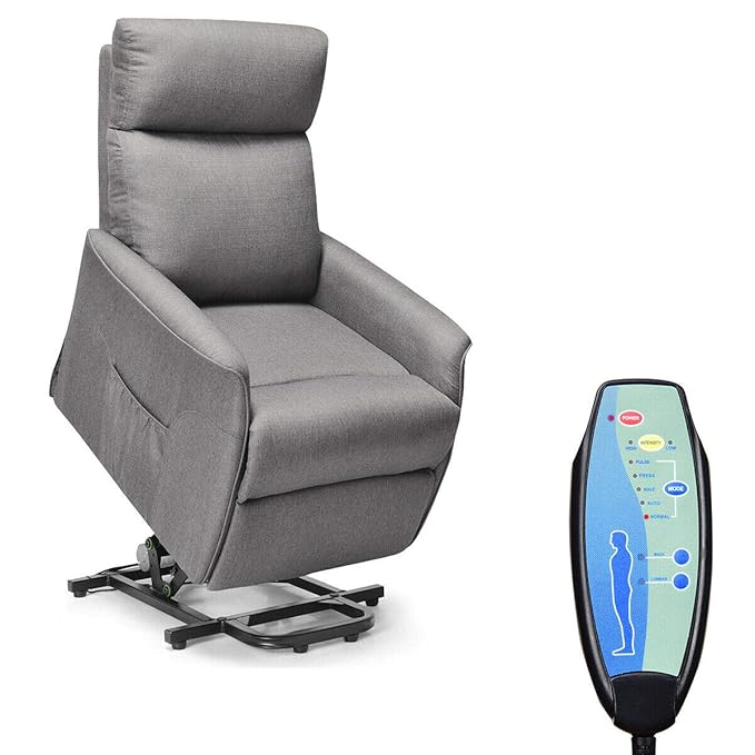 Giantex Power Lift Massage Recliner Chair for Elderly, Soft Fabric Sofa