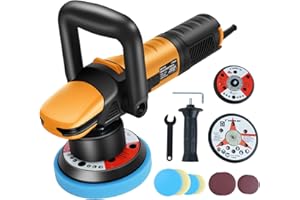 SHINEJACK Car Buffer, 750w Dual Action Polisher for Car Detailing, 9mm Long-Throw Orbital Polisher with 6-Speed Adjustable (2