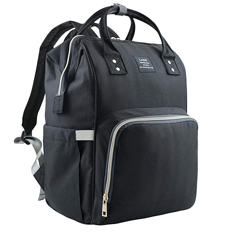 Harmony Life Land Large Capacity Nappy Multi-function Baby Diaper Backpack for Mom (Black)