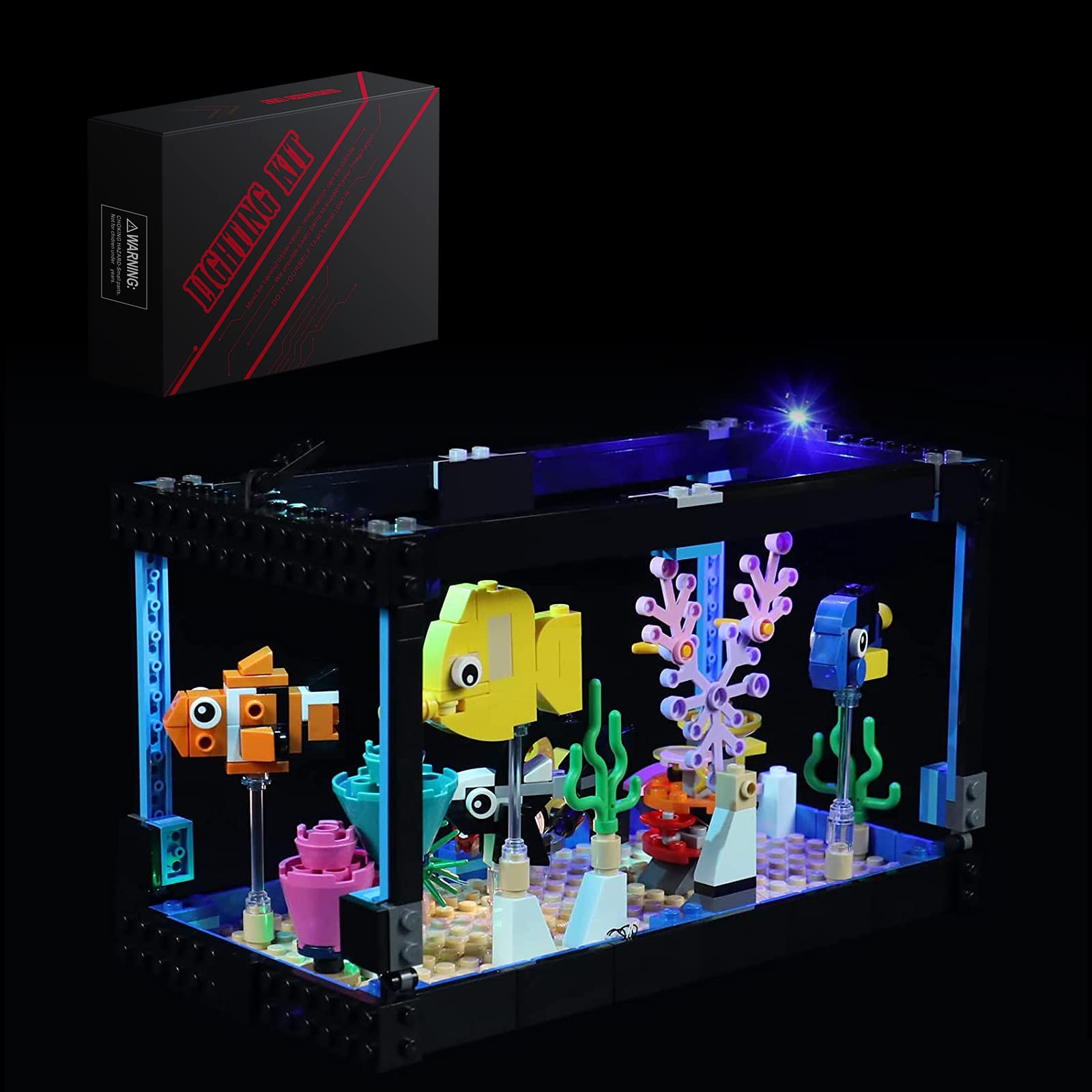 LocoLee Led Light Kit for Lego Fish Tank, Led Lighting Set for Lego 31122 Creator 3-in-1 Aquarium Easel & Treasure Chest - Not Include Models, Just Light Set