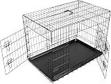 FOXHUNTER 36 Inch Pet Dog Training Cage Crate Carrier with Two Doors view 2