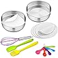 6 Inch Round Cake Pan Set (70 Pcs), P&P CHEF Stainless Steel Baking Pans Accessories, Include Cake Pan/Parchment Papers…