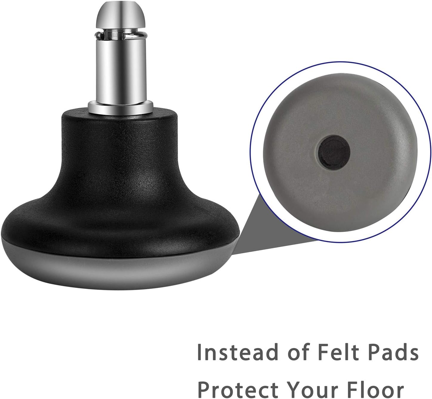Bell Glides Replacement Office Chair Swivel Caster Wheels to Fixed Stationary Castors, Short Profile Black 5pcs: Automotive