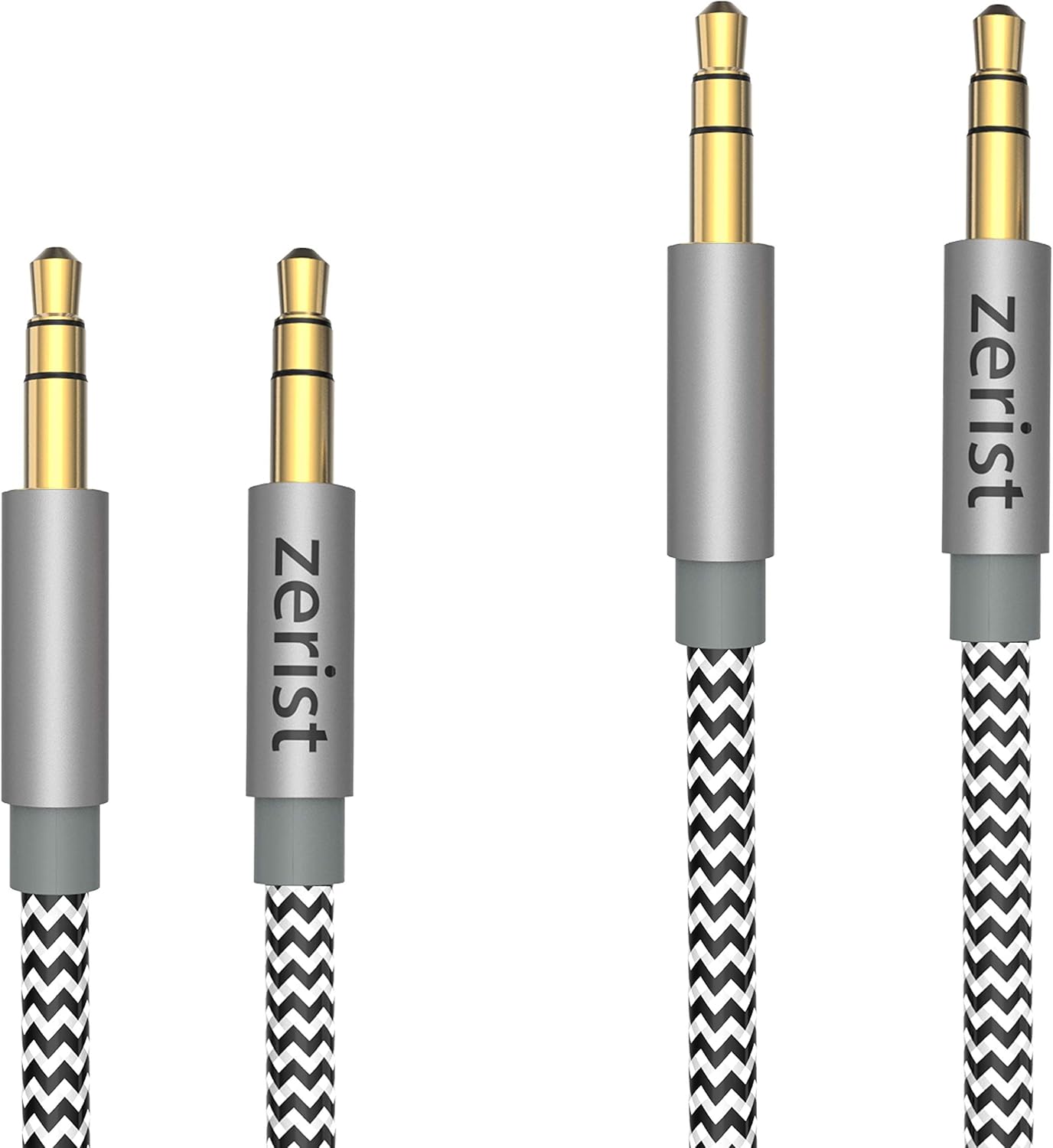 3.5mm Stereo Audio Cable Extension Male to Male Nylon Braided 10ft/3m Zerist Tangle-Free AUX Cable for Headphones, iPods, iPhones, iPads, Home/Car Stereos and More (Black): Home Audio & Theater