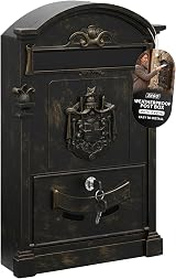 ZENO Bronze Wall Mounted Post Box Large Letter Box with 2 Keys