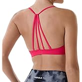 AUROLA Mercury Workout Sports Bras Women Athletic Removable Padded Backless Strapy Minimal Crop Top