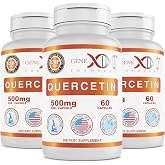 Genex Formulas Quercetin 500mg, Immune Support &amp; Cellular Health, 3 Pack | Supplement for Heart Health, Antioxidant and Allergy Protection, NSF Certified for Safety, Quality &amp; Label Accuracy