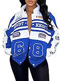 KANSOON Lightweight Jacket Women Racecar Varsity