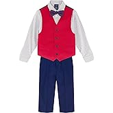 Tommy Hilfiger Boys 4-Piece Formal Suit Vest Set, Includes Dress Shirt, Dress Pants, Vest & Tie