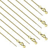 YOUBEIYEE 10 Pack Dainty Snake Necklace Bulk Gold Plated Stainless Steel Chain Necklaces for Jewelry Making