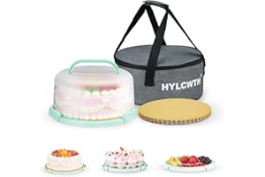 Cake Carrier With Lid And Handle, Bpa-Free Cake Holder With Lid For 10 Inch Round Cake Carrier With 10 pcs Round Golden Cake 