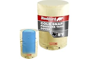 Redford Supply Co. Cold Snap (5°F) Round Pressure Tank Cover Insulation, 28"Diameter x 64"H, Water Well Tank Covers Insulated, Well Pump Cover Insulated Freeze Proof, for Winter Outdoor (Beige)