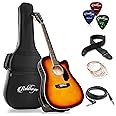 Ashthorpe Full-Size Cutaway Thinline Acoustic-Electric Guitar Package - Premium Tonewoods - Sunburst