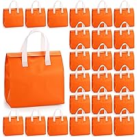 ZENFUN 25 Pcs Insulated Take Away Bags Bulk, Thermal Insulation Food Bag, Orange Thermal Food Insulated Take Away Bags for Ho