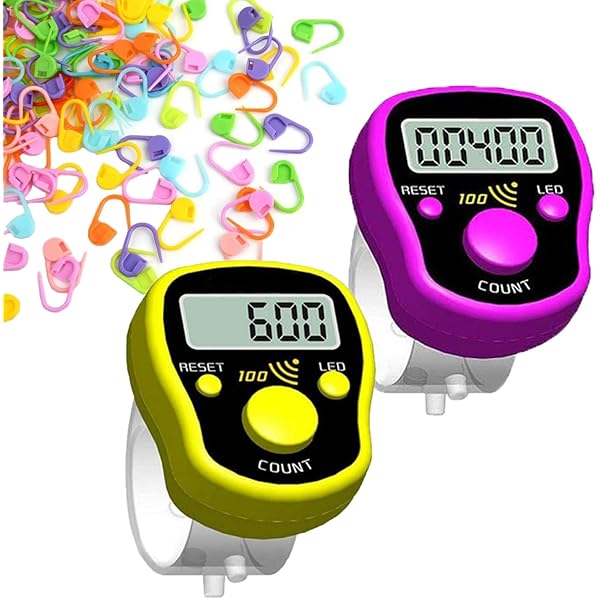 Blue Electronic Finger Counter Display Counter Clicker LED Digital Row Counter, Handheld Number Click Counter, Electronic Finger Counter Hand Tally Counter With Ring For Golf Field Lap Counters - View #10