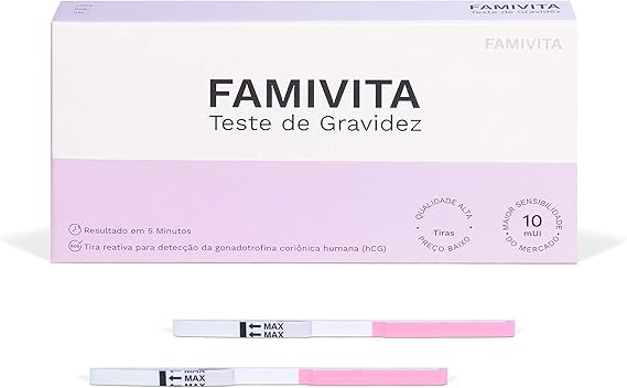 Teste de Gravidez - Detecta o positivo antes do atraso menstrual com a maior sensibilidade do mercado (5 Testes) 