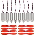 Coliao 716 Coreless Motor 2 Sets 3.7V 7x16mm Motor 19000KV 45000 RPM Brushed Motors with 55mm CW CCW Propeller for Micro FPV Tiny Whoop RC Quadcopter Drone Motor