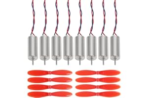 Coliao 716 Coreless Motor 2 Sets 3.7V 7x16mm Motor 19000KV 45000 RPM Brushed Motors with 55mm CW CCW Propeller for Micro FPV Tiny Whoop RC Quadcopter Drone Motor