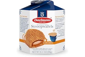 DAELMANS Caramel Stroopwafels - Authentic Soft Toasted Dutch Waffles, Cinnamon, Bourbon Vanilla, Certified Kosher Dairy - 8.11 Ounce (Pack of 1)