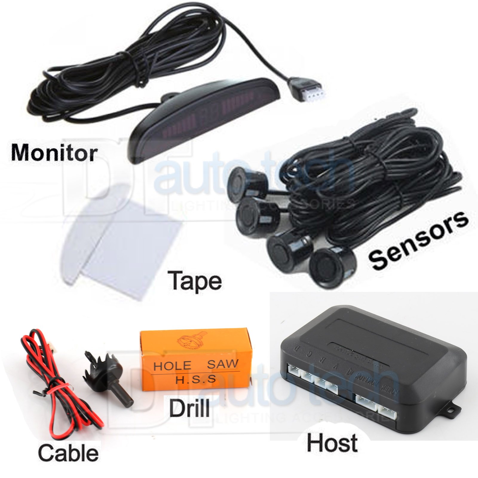 Mua 4 Parking Car Parking Sensor Kit LED Display View Reverse Backup ...