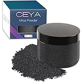 Ceya Mica Powder, 5.3oz/ 150g Black Pearlescent Effect Colorant Pigment Powder for Epoxy Resin, Tumblers, Slime Bath Bomb, Soap Dye, Slime, Candle Making, Resin Crafting, Paint, Jewelry, Nail Polish