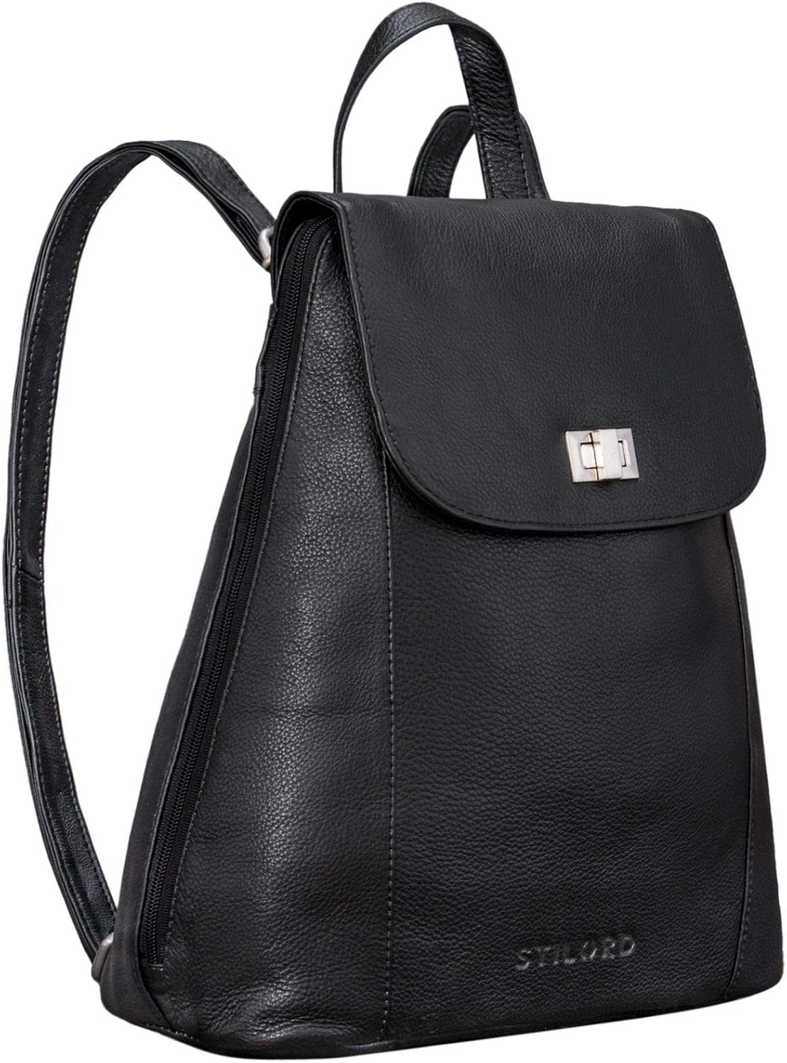 STILORD "Victoria II" Ladies Backpack Handbags Leather Vintage Rucksack for 13 Inch MacBook DIN A4 City Shopping Daypack in Genuine Leather Colour:Black
