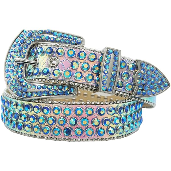 Unisex Rhinestone Belt, Hip-Hop Punk Style, Extended Length Black Silver) belt y2k Handmade Rhinestone Belt Suitable For  main image 2