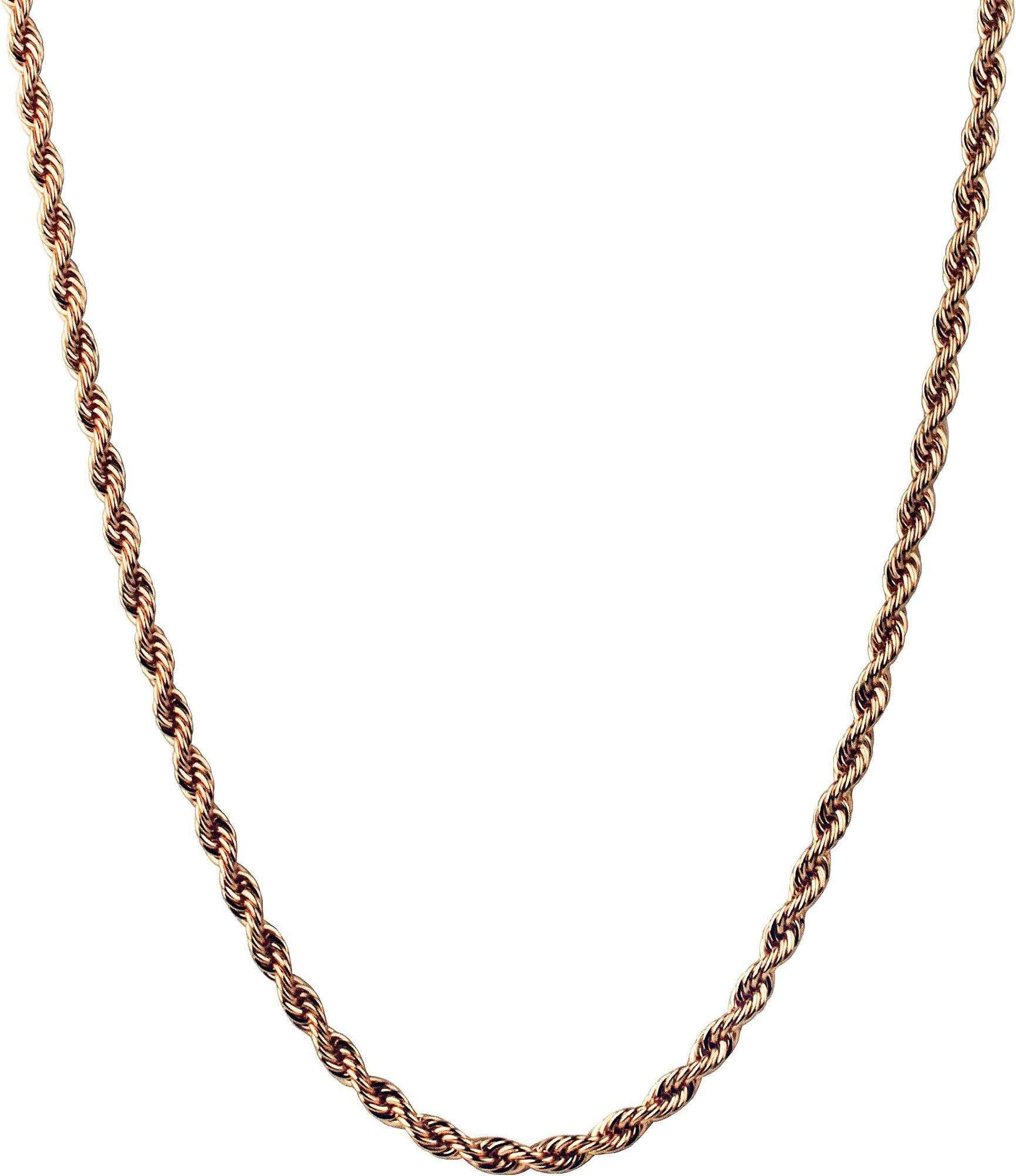 Wearable Art by Roman Rose Gold Tone Rope Chain Necklace Rose Gold Tone