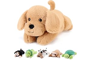 gnomantic Yellow Lab Weighted Stuffed Animals - 22 Inch 4.5 Pounds Weighted Plushies Labradoodle Stuffed Animals - Big Dog Plush Pillow - Cute Plush Toys Gifts for Kids & Adults (22" 4.5 lbs)