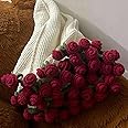 Rose Bouquet Blanket Material Kit, Crochet Flower Bouquet Blanket Handmade,Finished or Material Package,Romantic Rose Flower Knitted Sofa Blankets, for Mother's Day Birthday Home Decor