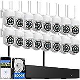 CAMCAMP 16 Channel Security Camera System Wireless Cameras for Home Security, Pan & Tilt 360° View, Auto Human Tracking, 4K NVR w/ 500GB, Two-Way Audio, 3 Night Vision, CCTV Surveillance Kit(16, CAM)