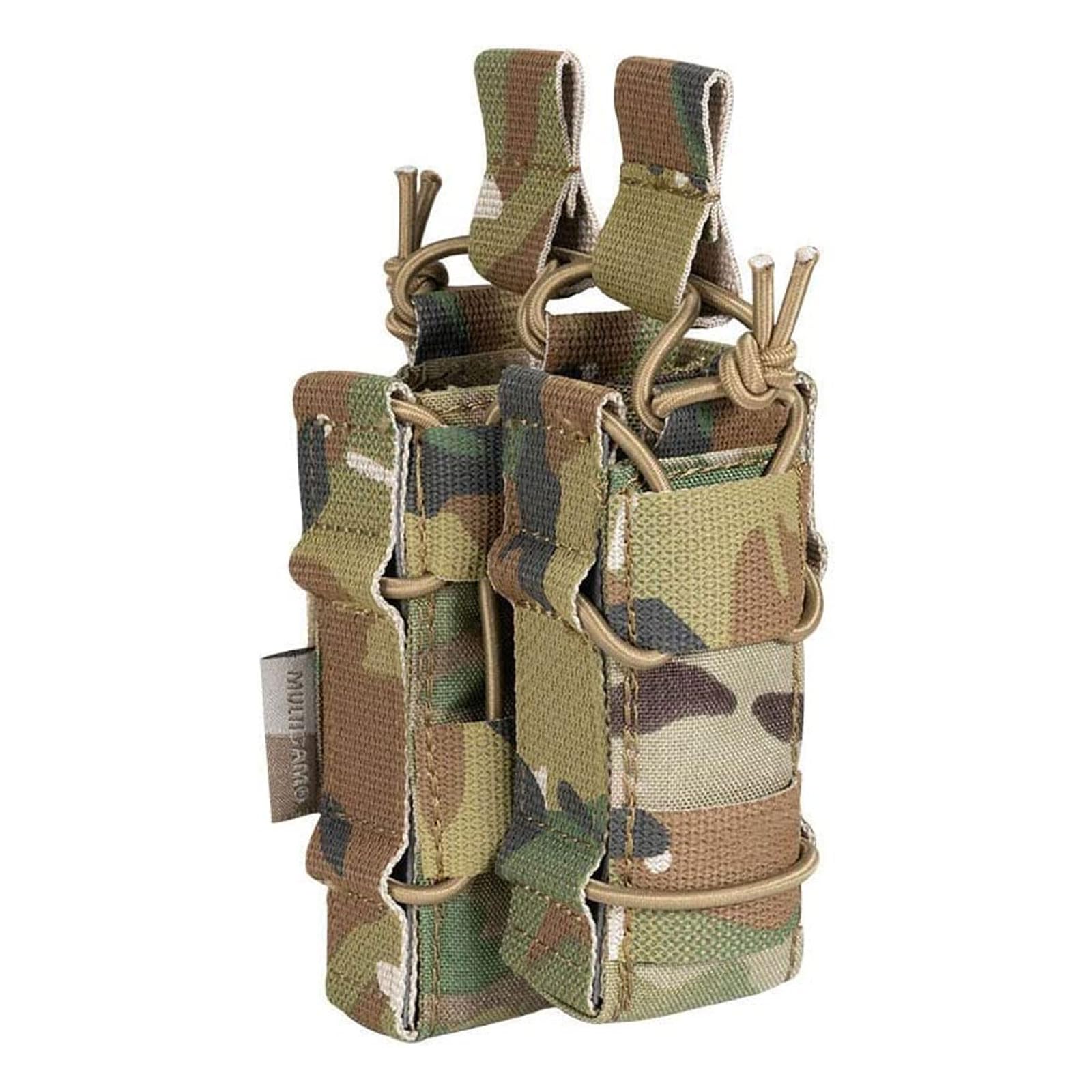 EXCELLENT ELITE SPANKER Open-Top Double Rifle Mag Pouch for M4 M14 M16 G36 AR15 Magazine with Pistol Mag Pouch（Double + Multicam））