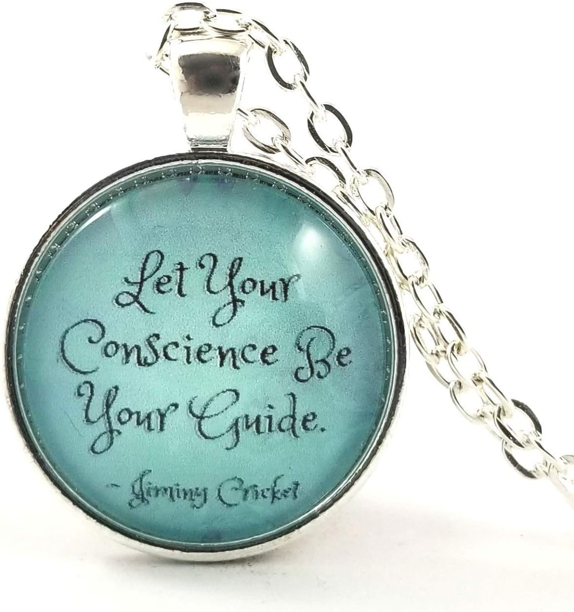 Georgia TeaberryJiminy Cricket Let your Conscience be your Guide Quote Necklace