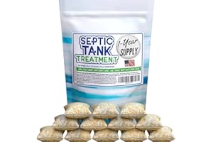 Homey Aim Septic Tank Treatment. 1 Year Supply. Safe Green Cultures and Enzymes Powder in Packets Avoid Bad Odors, Organic Clogs and Expensive Sewage Backups.