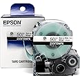 Epson Genuine LABELWORKS 250VTBWPX Vinyl Tape - Black on White Flexible and Durable Vinyl Industrial Label Maker Tape - 2" (50MM) Wide, 22.9 ft