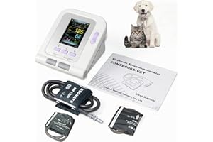 Pet Blood Pressure Measurement, Automatic Measurement of Dog and Cat Animal Care with 3 Cuffs, High-Definition Color LCD Disp