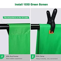 Aimosen 10 X 8 FT Green Screen Backdrop for