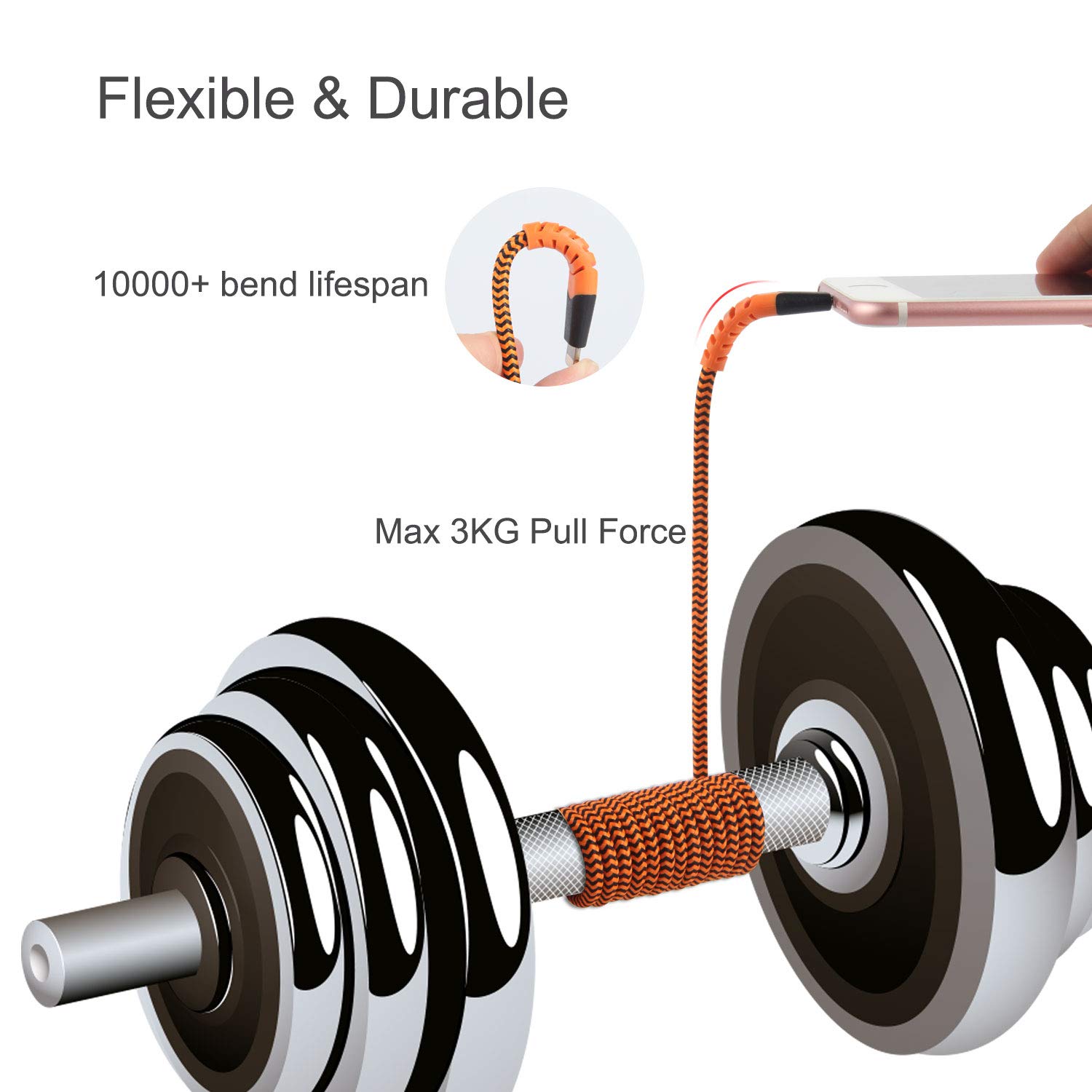 EVISTR Lightning Cable MFi Certified - 2 Pack 6FT Charging Cord Compatible for iPhone X, Xs, XR, 8, 7, 6, iPad, Nylon Braid Sync Data Fast USB Charger