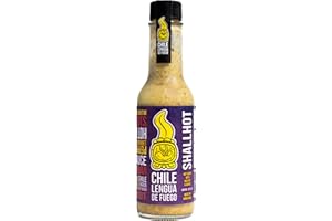 CHILE LENGUA DE FUEGO Shallhot Exotic Hot Sauce - Award-Winning Chive and Olive Oil Blend with Scotch Bonnet, Perfect for Salads, Meats, Pizzas