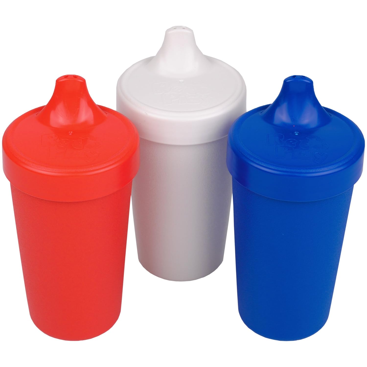 RePlay Made in USA 3pk No Spill Cups for Baby, Toddler, and Child Feeding in Red