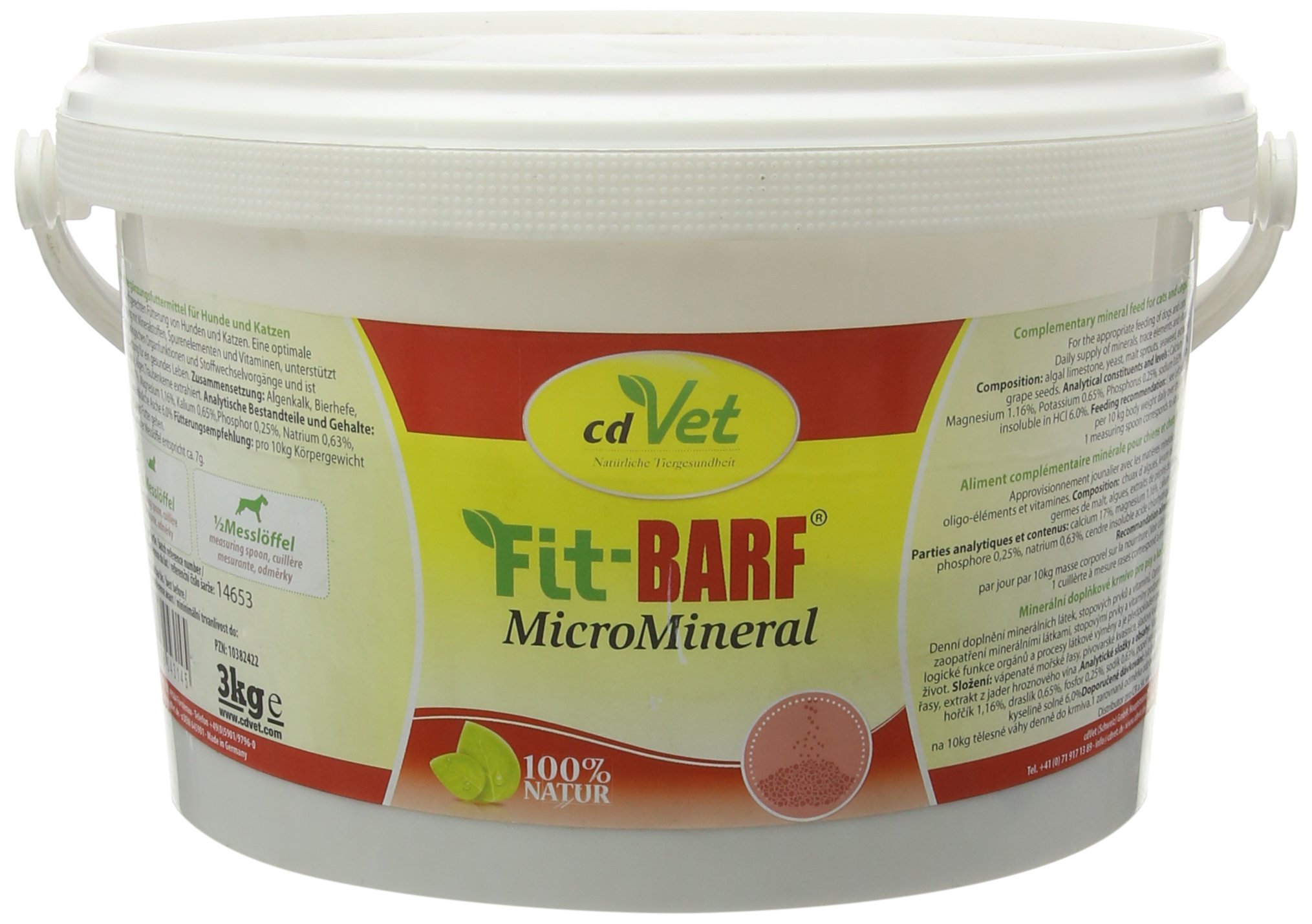 cdVet Naturprodukte Fit-BARF MicroMineral 3 kg - Dog & Cat - minerals - trace elements - vitamins - immune system - coat change - bones + joints - growth - metabolism - raw feeding - BARF -