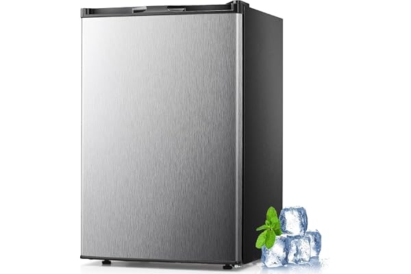 Electactic 3.0 Cu.ft Small Freezer, Mini Upright Freezer with 7 Adjustable Thermostat, Removable Shelves, Reversible Single Door, for Bedroom/Home/Dorms/Apartment (Silver)