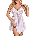 Avidlove Women Lingerie Lace Babydoll Mesh Nightgown Chemise Boudoir Nighty Sleepwear