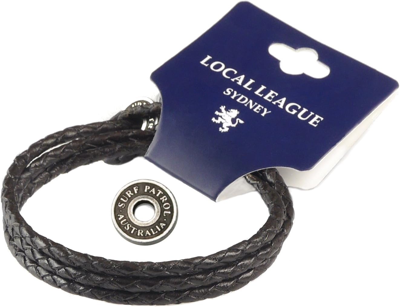 Local League SURF PATROL AUSTRALIA Mens Leather Bracelet - Fully Adjustable - Man Multilayer Wristband Braided Wrap Cord Rope Surfer