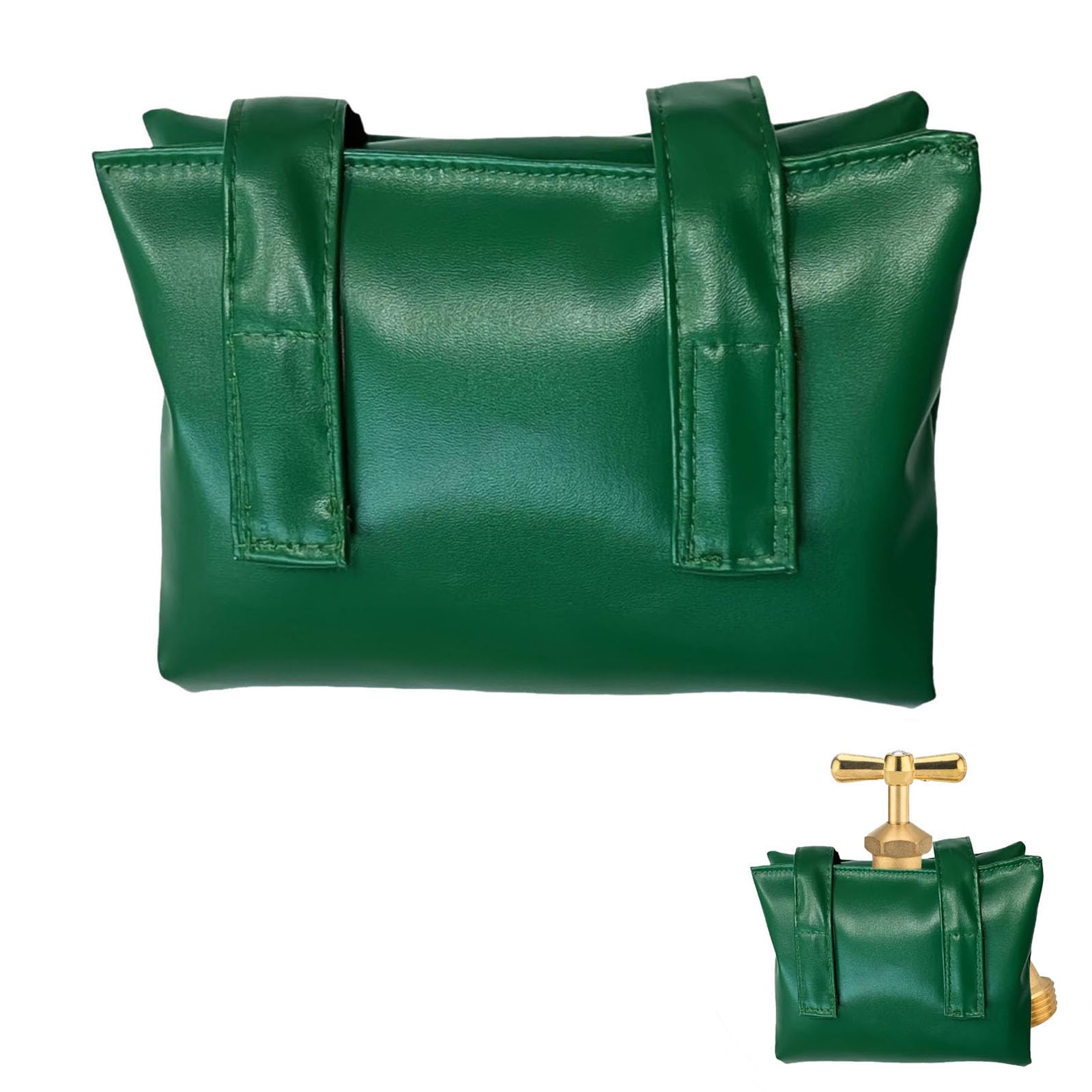 Garden Outside Tap Cover Frost Protector for Winter,Large Waterproof Leather Frost Covers for Outside Taps,Outdoor Water Tap Cover Insulated Thermal Tap Jacket Protects Your Tap from Freezing (Green)