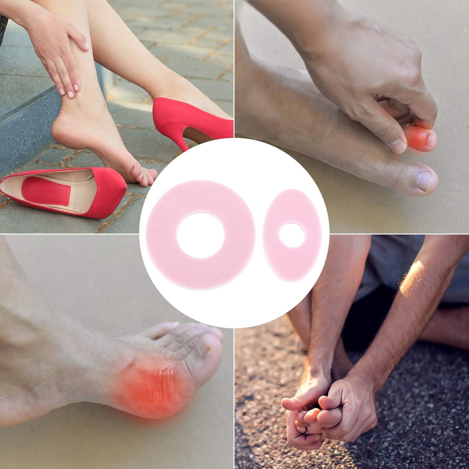 Patelai 144 Pieces Callus Pads, Soft Foam Callus Cushions Toe Pads, Toe and Foot Protectors and Thick Corn Cushions Toe Pads and Waterproof, Rubbing on Shoes, Reduce Foot and Heel Pain: Health & Personal Care