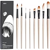 ARTIFY Watercolor Brush Set, 8 Pcs Professional Paint Brushes with Case for Beginners and Artists, Various Shapes, Optimized Hairs for Watercolor, Gouache, Ink, Tempera, and Fabric Painting
