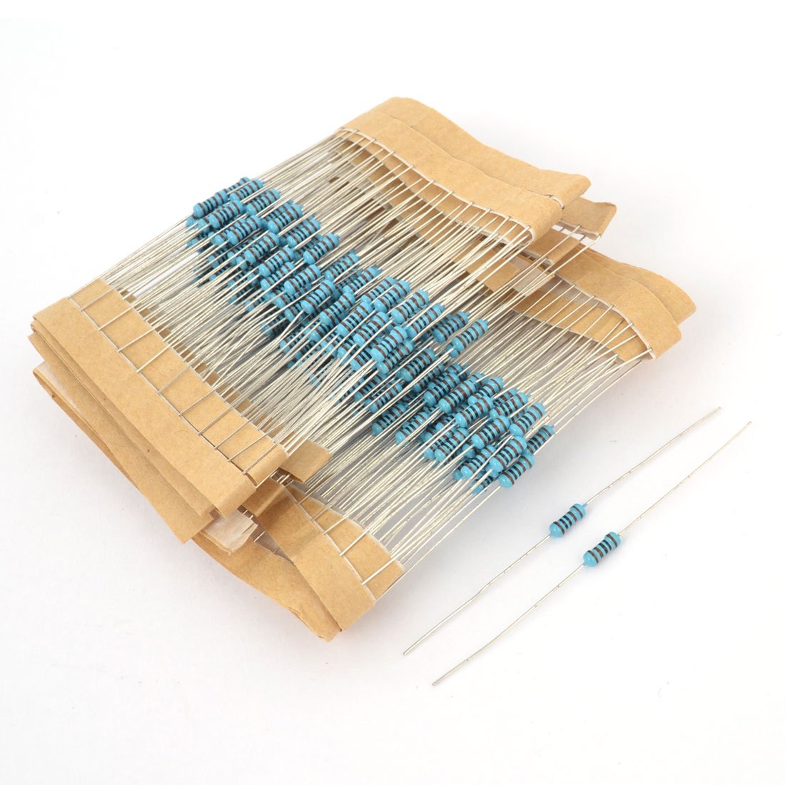 sourcing map 300 Pcs Axial Lead 0.25W 1% 1K Ohm Flameproof Metal Film Resistor
