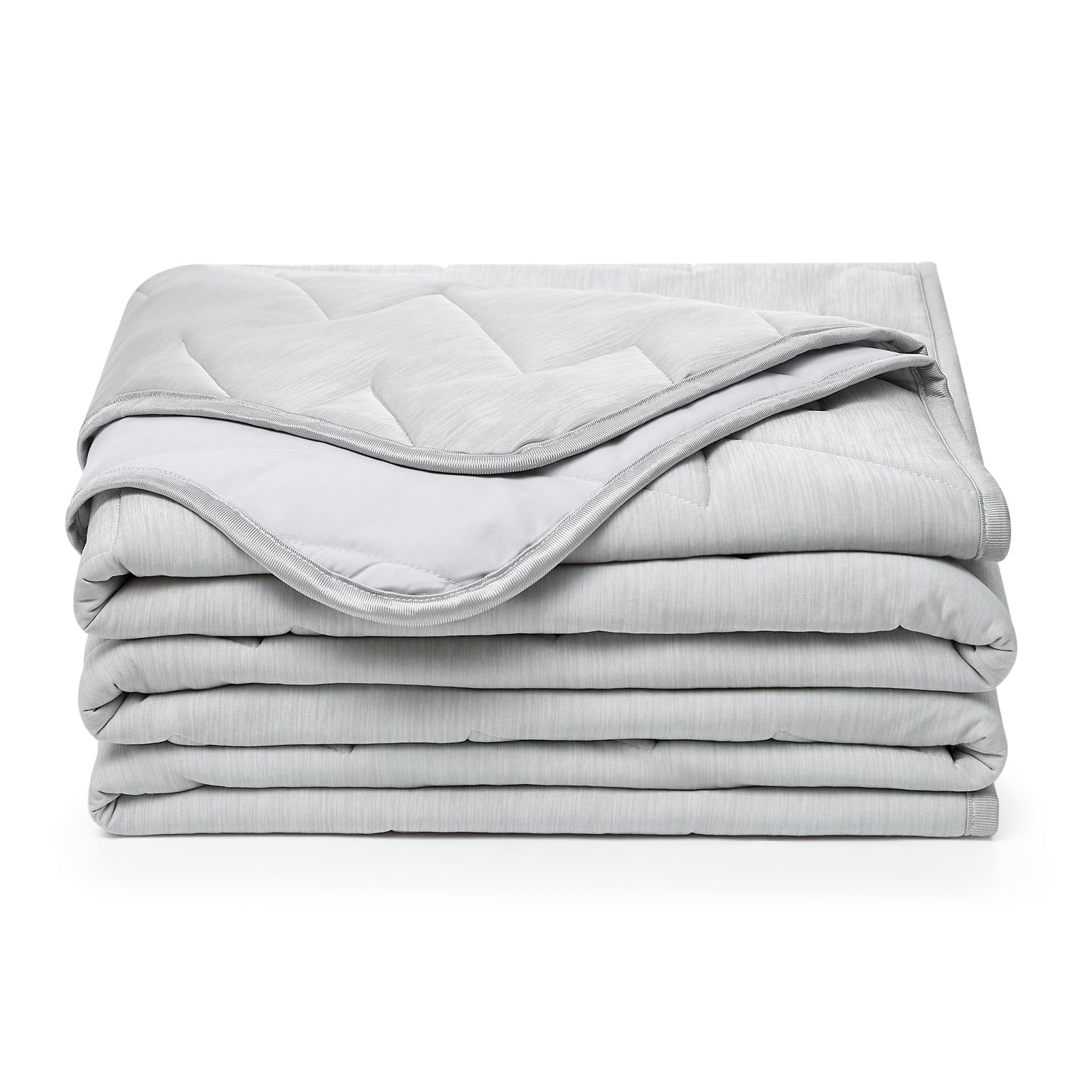 Elegear Cooling Quilt for Night Sweats, Q-Max 0.5 Arc-Chill 3.0 Summer Cool Fiber Blanket for Hot Sleeper, Sofa and Adult, Comfort, Anti-caking, Double/King Size Bed, V-tack Quilting, 200x220cm, Gray